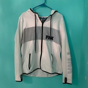 White Reflective PINK Victoria’s Secret jacket!!